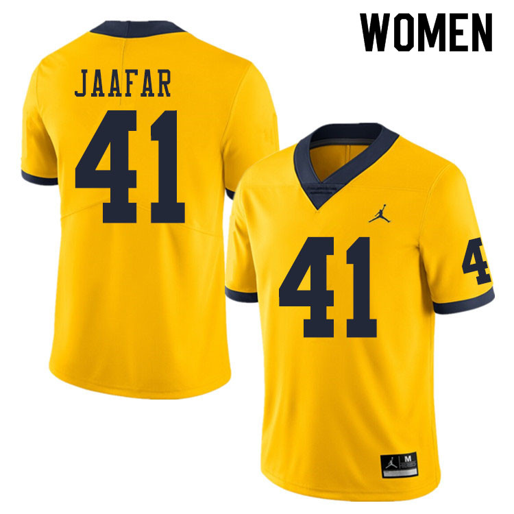 Women #41 Abe Jaafar Michigan Wolverines College Football Jerseys Sale-Yellow